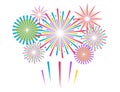 Fireworks vector illustration. Royalty Free Stock Photo