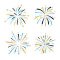 Fireworks vector illustration. Set of firecrackers isolated on white background Royalty Free Stock Photo
