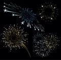 Fireworks vector set