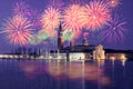 Fireworks in Venezia, Italia Venice - Italy during New Year`s celebration