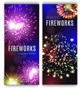 Fireworks Vertical Banners Set Royalty Free Stock Photo