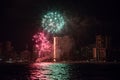 Fireworks at the Waikiki Beach on Oahu