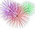 Fireworks on White Background Royalty Free Stock Photo