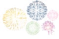 Fireworks on white background. Can be used for celebration, party and new year event . Illustration