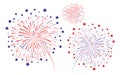 Fireworks on a white background Vector illustration Royalty Free Stock Photo