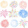 Fireworks on white background vector illustration Royalty Free Stock Photo