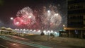 Fireworks at Yas Marina Circuit Red and White coloured