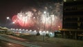 Fireworks at Yas Marina Circuit White frills red dots and smoke