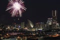 Fireworks in Yokohama port festival at Japan Royalty Free Stock Photo