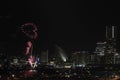 Fireworks in Yokohama port festival at Japan Royalty Free Stock Photo