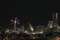 Fireworks in Yokohama port festival at Japan Royalty Free Stock Photo