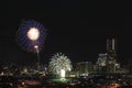Fireworks in Yokohama port festival at Japan Royalty Free Stock Photo