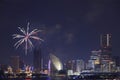 Fireworks in Yokohama port festival