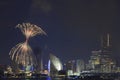 Fireworks in Yokohama port festival