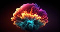 Firey Explosion of Color Brainwaves Souls of Humans AI Generative