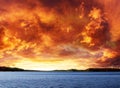Firey sunset at Nydala lake