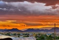 Firey sunset skies of Santa Fe New Mexico Royalty Free Stock Photo