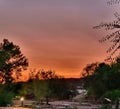 Firey sunset skies somewhere in Colorado Royalty Free Stock Photo