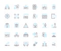 Firm gains linear icons set. Profits, Earnings, Growth, Revenue, Success, Expansion, Increase line vector and concept