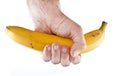 Firm grip on a banana. Royalty Free Stock Photo