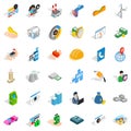 Firm icons set, isometric style