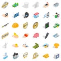 Firm icons set, isometric style