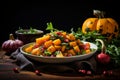 Firm Pumpkin ground veggies. Generate Ai Royalty Free Stock Photo