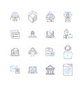 Firmware scheme line icons collection. Update, Integrity, Security, Stability, Compatibility, Configuration