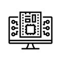 firmware software line icon vector illustration