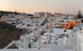 Firostefani at sunset on Santorini, Greece