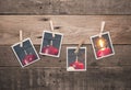 First Advent, Four old photo frames with Advent candles