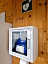 First aid AED defibrillator wall mounted storage cabinet in metal plastic