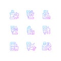 First aid bag gradient linear vector icons set Royalty Free Stock Photo