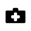 Black solid icon for First aid box, kit and medical Royalty Free Stock Photo