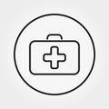 First Aid Case. Universal Icon. Vector. Editable Thin line. Royalty Free Stock Photo