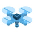 First aid drone icon, isometric style