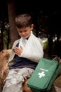 First Aid in the Forest Royalty Free Stock Photo
