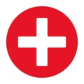 First aid icon vector eps10. Red first aid red cross sign.