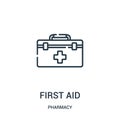 first aid icon vector from pharmacy collection. Thin line first aid outline icon vector illustration