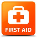 First aid orange square button