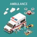 First Aid Isometric Illustration Royalty Free Stock Photo
