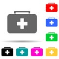 first aid kid multi color style icon. Simple thin line, outline vector of web icons for ui and ux, website or mobile application Royalty Free Stock Photo