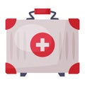 First Aid Kit, Bag for Medical Equipment and Medications Vector Illustration on White Background Royalty Free Stock Photo