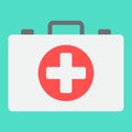First aid kit box flat icon, medicine Royalty Free Stock Photo