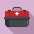 First aid kit box icon flat vector. Medical emergency Royalty Free Stock Photo