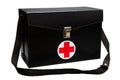 First aid kit box in white background or isolated background, Emergency case used aid box for support medical service