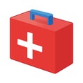 First Aid Kit Concept Icon and Label. Health Research Symbol, Icon and Badge. Cartoon Vector illustration Royalty Free Stock Photo