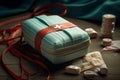 First Aid Kit Concept with Medical Bandages. Generative By Ai