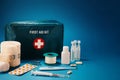 First aid kit content. Royalty Free Stock Photo