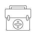 First aid kit emergency equipment thin line Royalty Free Stock Photo